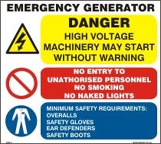 Picture of Emergency Generator Sign 30x28