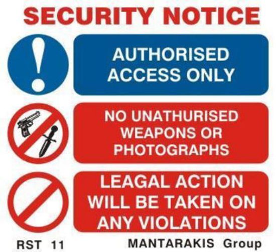 Picture of Security Notice 20x18