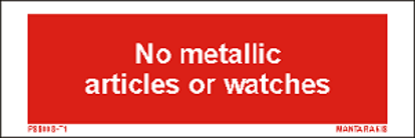Picture of Text no metallic articles or watches 5 x 15