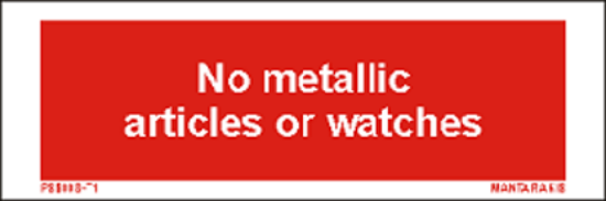 Εικόνα της Text no metallic articles or watches 5 x 15