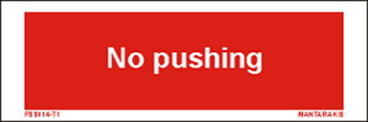 Picture of Text no pushing 5 x 15