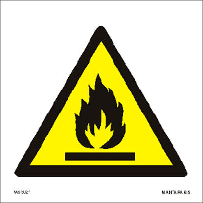 Εικόνα της Warning Flammable material 15 x 15