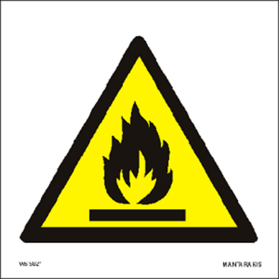 Εικόνα της Warning Flammable material 15 x 15
