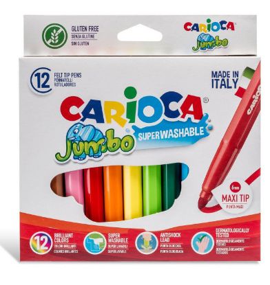 Εικόνα της Σχολικοί μαρκαδόροι Carioca JUMBO Κουτί 12 χρωμάτων