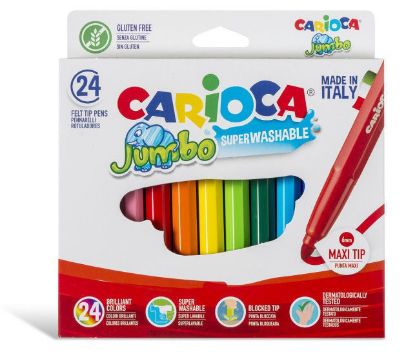 Εικόνα της Σχολικοί μαρκαδόροι Carioca JUMBO Κουτί 24 χρωμάτων