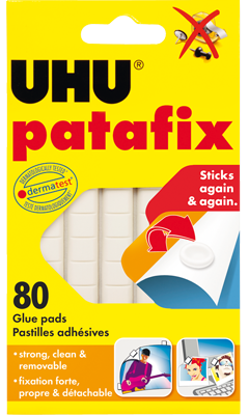 Εικόνα της UHU Κόλλα Αυτοκόλλητο Patafix 80 White Glue Pads