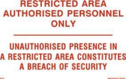 Picture of Restricted Area - Authorized Personnel Only 10x20