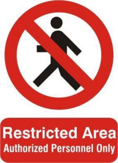 Picture of Restricted Area - Autorized Personnel Only 20x15