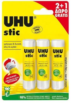 Εικόνα της Κόλλα UHU Stick 8.2gr 2 τεμάχια + 1 Δώρο