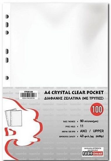 Picture of Clear Pockets with holes 90mic 100pc.