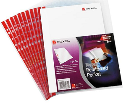 Picture of Colored Clear Pockets A4 Rexel Blue or Red
