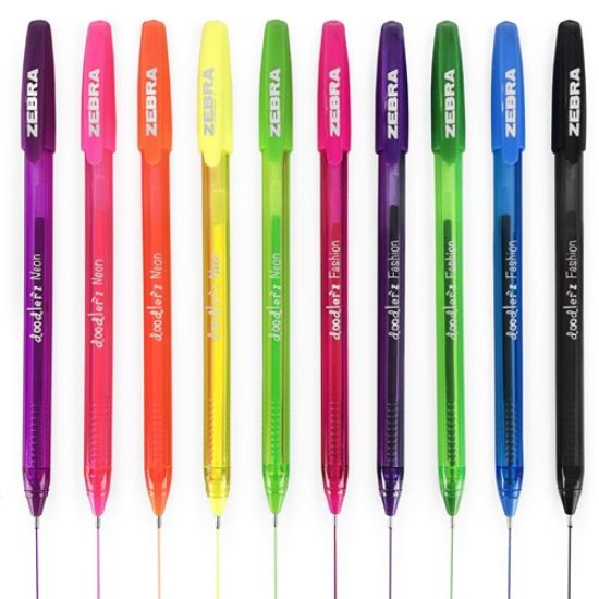 Εικόνα της Σετ Στυλό Zebra Doodler'z Glitter και Neon Gel 1.0mm 10 χρωμάτων