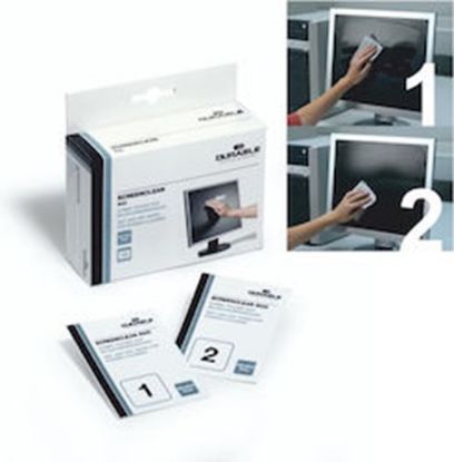 Picture of Durable screen cleaning wipes set wet + dry (box of 10 sets)