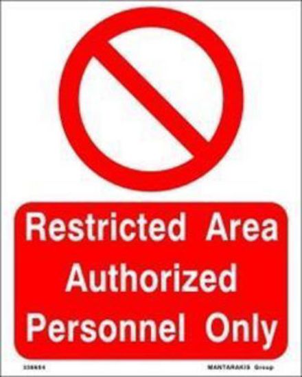 Picture of Restricted Area Aythorized Personnel Only 20x25