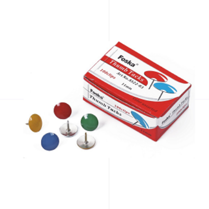 Εικόνα της Πινέζες Χρωματιστές FOSKA 100pcs
