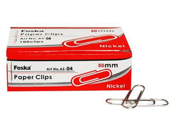 Picture of FOSKA Metal Paper Clips 50mm 100pcs 