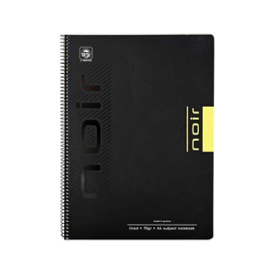 Picture of Noir A4 spiral notebook with Subjects