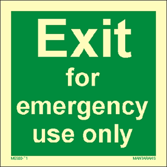 Picture of Text Exit for emergency use only 15 x 15