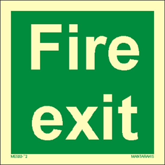 Picture of Text Fire Exit 15 x 15