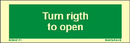 Picture of Text Turn Right to Open 5 x 15