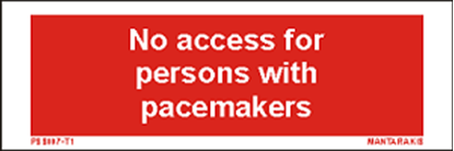 Εικόνα της Text no access for persons with pacemakers 5 x 15