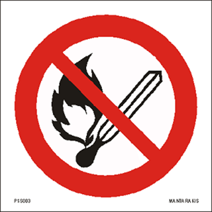 Εικόνα της No open flame : Fire, open ignition source and smoking prohibited 15 x 15
