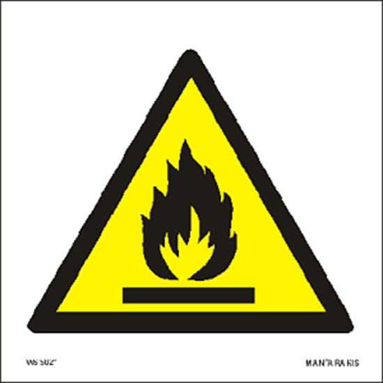 Εικόνα από Warning Flammable material 15 x 15