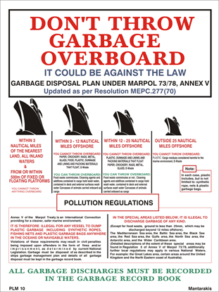 Picture of DON'T THROW GARBAGE OVERBOARD POSTER 27X20