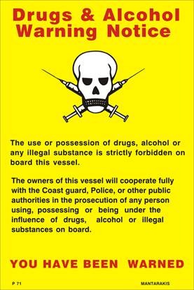 Εικόνα της DRUGS & ALCOHOL WARNING NOTICE   30x20