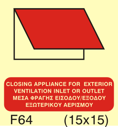 Picture of CLOSING APPLIACE FOR EXTERIOR VENTILATION INLET OR OUTLET SIGN  15x15