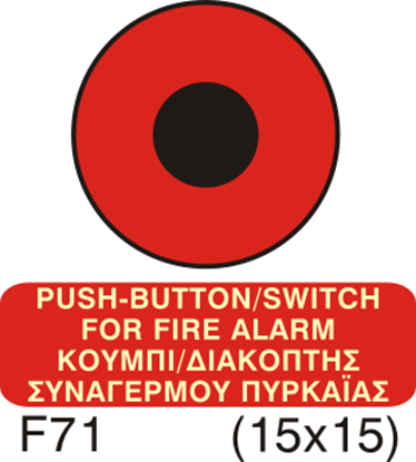 Εικόνα της PUSH-BUTTON/SWITCH FOR FIRE ALARM SIGN 15x15