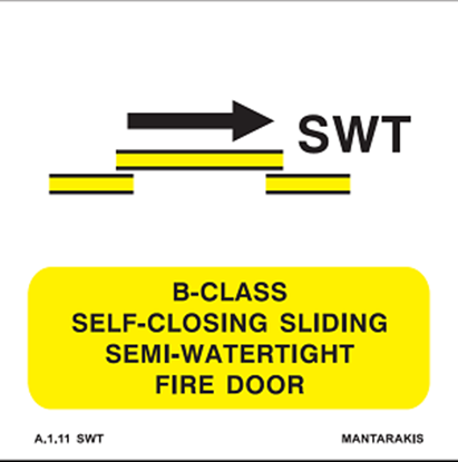 Εικόνα της B-CLASS SELF-CLOSING SLIDING SEMI-WATERTIGHT FIRE DOOR SIGN 15x15