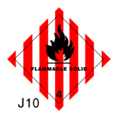 Εικόνα της FLAMMABLE SOLID 10X10 (IMO 4.1)